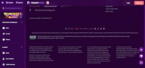 Trustdice Insättningar och uttag 