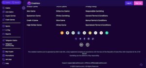 Crashino Insättningar och uttag