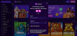 Crashino Registrering och medlemsskap