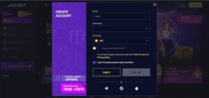 Justbit Registrering och medlemsskap