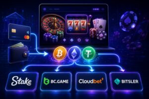 Populära kryptocasinon med liknande Buy Crypto-flöden